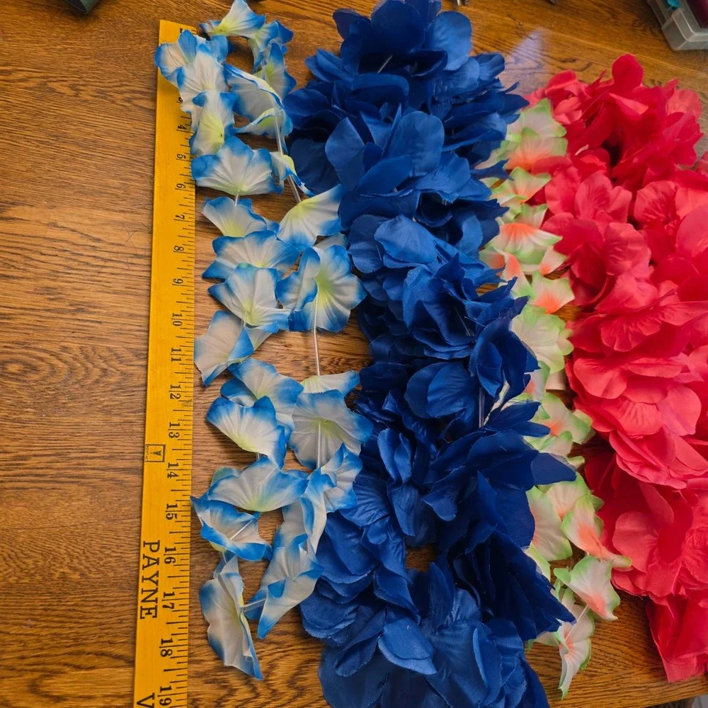 Lot of 24 Hawaiian Flower Leis Multicolor Tropical Luau Party Favors Bulk Set